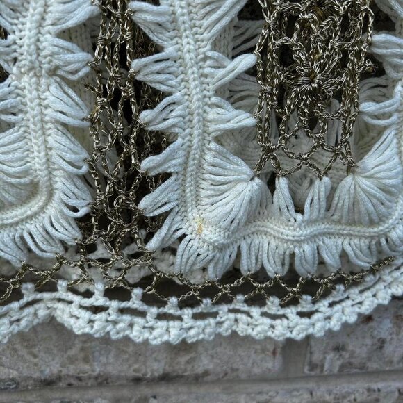 White and Gold crochet top with a boho vibe #crochet #boho - Picture 2 of 5